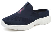 Women's Orthopedic Slip-On Mules Sneakers for Plantar Fasciitis Easy Off Recovery Backless Knit Comfortable Lightweight with Arch Support Walking Shoes for Travel, House & Office
