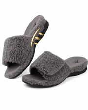 Orthopedic Slippers for Women Adjustable Arch Support House Slippers Plantar Fasciitis Open Toe Memory Foam Bedroom Shoes with Rubber Sole Indoor