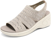 Womens Wedge Sandals Platform Walking Sandals Open Toe Ankle Elastic Strap Casual Comfortable Summer Dressy