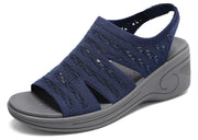 Womens Wedge Sandals Platform Walking Sandals Open Toe Ankle Elastic Strap Casual Comfortable Summer Dressy