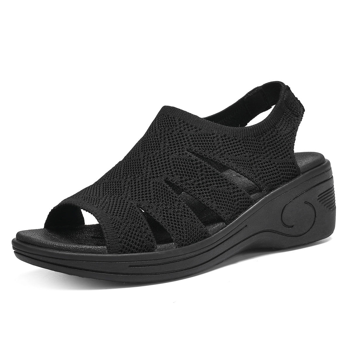 Womens Wedge Sandals Platform Walking Sandals Open Toe Ankle Elastic Strap Casual Comfortable Summer Dressy