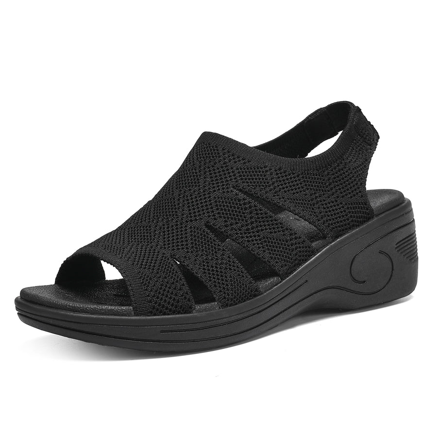 Womens Wedge Sandals Platform Walking Sandals Open Toe Ankle Elastic Strap Casual Comfortable Summer Dressy