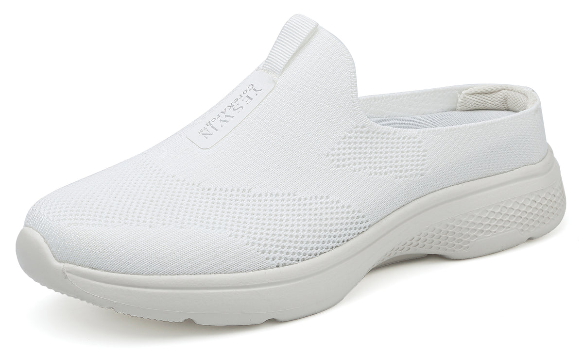 Women's Orthopedic Slip-On Mules Sneakers for Plantar Fasciitis Easy Off Recovery Backless Knit Comfortable Lightweight with Arch Support Walking Shoes for Travel, House & Office