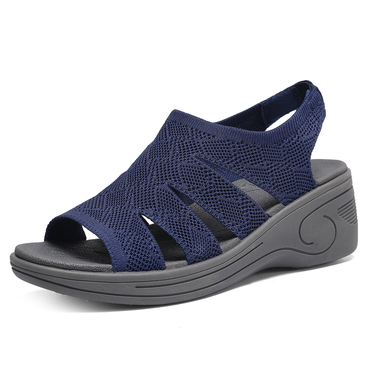 Womens Wedge Sandals Platform Walking Sandals Open Toe Ankle Elastic Strap Casual Comfortable Summer Dressy