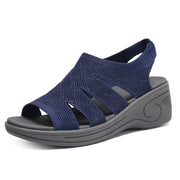 Womens Wedge Sandals Platform Walking Sandals Open Toe Ankle Elastic Strap Casual Comfortable Summer Dressy