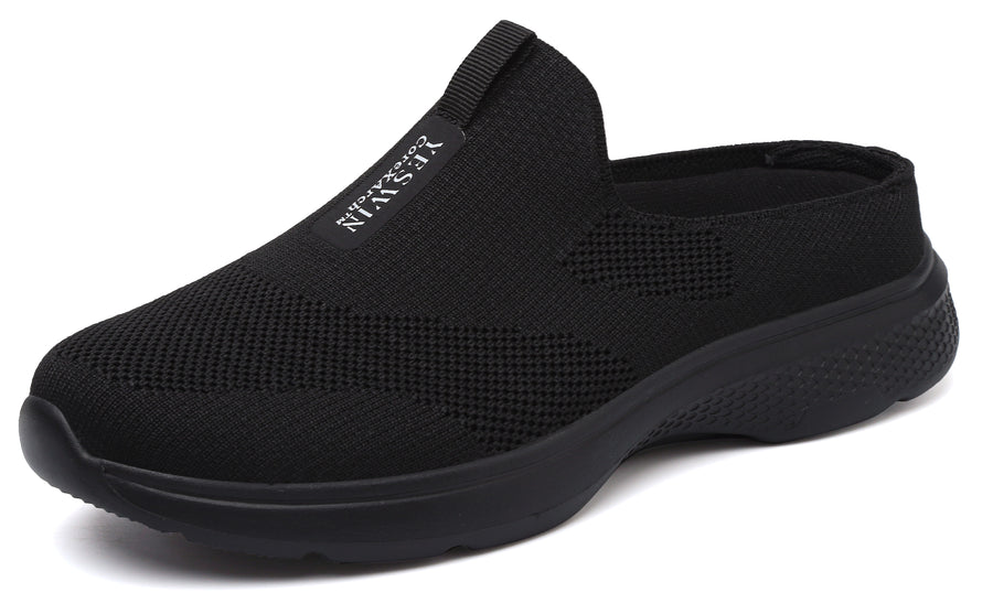 Women's Orthopedic Slip-On Mules Sneakers for Plantar Fasciitis Easy Off Recovery Backless Knit Comfortable Lightweight with Arch Support Walking Shoes for Travel, House & Office