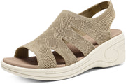 Womens Wedge Sandals Platform Walking Sandals Open Toe Ankle Elastic Strap Casual Comfortable Summer Dressy
