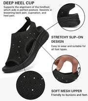 Women Walking Sandals Arch Support Orthotic Comfortable Plantar Fasciitis Non-slip Casual Open Toe Sport Sandals for Athletic Summer Beach
