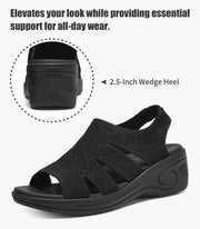 Womens Wedge Sandals Platform Walking Sandals Open Toe Ankle Elastic Strap Casual Comfortable Summer Dressy