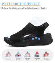 Women Arch Support Orthotic Walking Sandals Open Toe Adjustable Ankle Strap