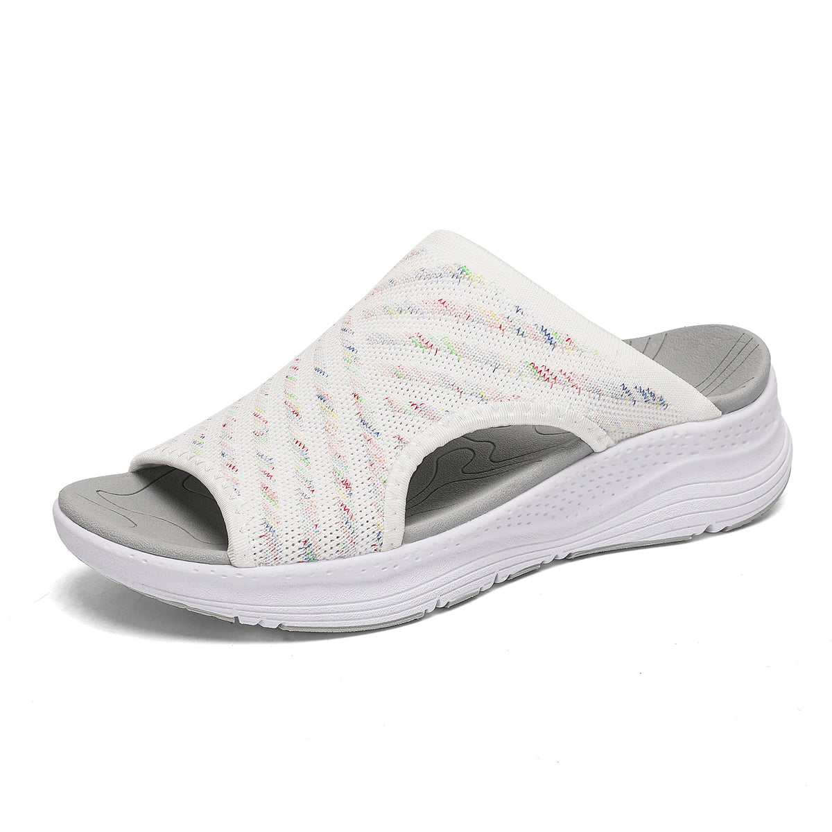 Womens Orthopedic Platform Slides Sandals with Arch Support Ladies Comfortable Walking Open Toe Plantar Fasciitis Slip On for Summer