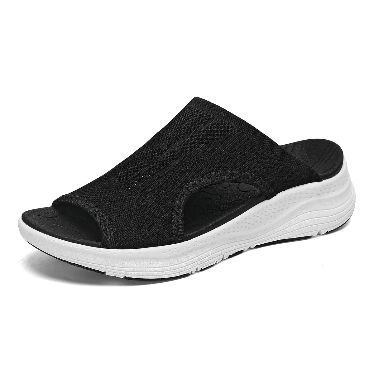 Womens Orthopedic Platform Slides Sandals with Arch Support Ladies Comfortable Walking Open Toe Plantar Fasciitis Slip On for Summer