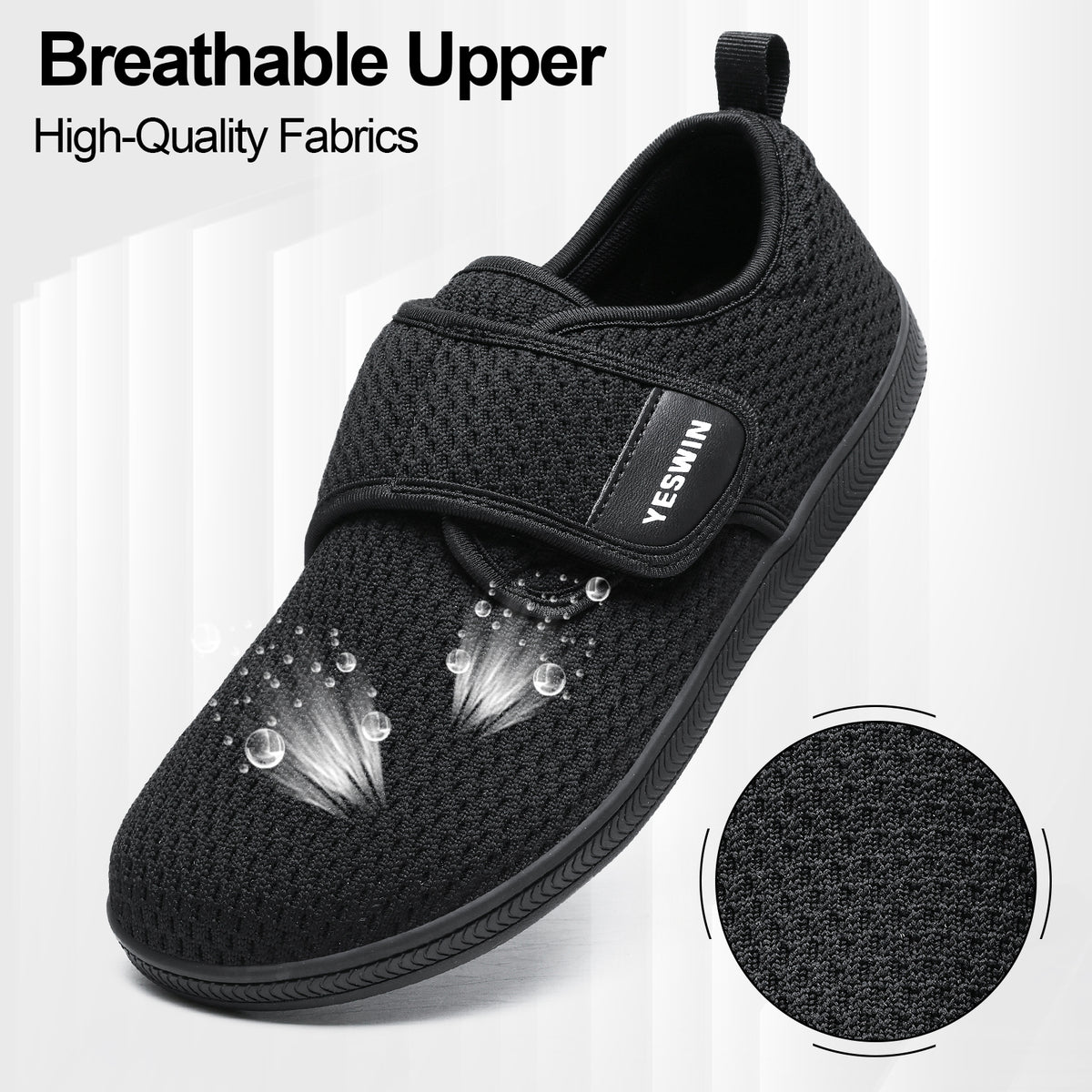 Diabetic Walking Shoes for Women Wide Toe Box Non Slip Comfortable Breathable Zero Drop Barefoot Shoe with Adjustable Strap for Neuropathy, Edema, Swollen Feet, Elderly, Pregnancy