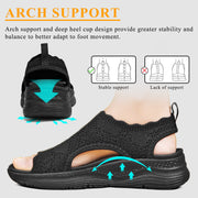 Womens Orthopedic Walking Sandals Arch Support Comfort Slip-On Sport Sandals Open-Toe Athletic Sandals for Plantar Fasciitis Summer Beach Casual