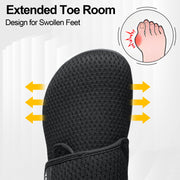 Diabetic Walking Shoes for Women Wide Toe Box Non Slip Comfortable Breathable Zero Drop Barefoot Shoe with Adjustable Strap for Neuropathy, Edema, Swollen Feet, Elderly, Pregnancy