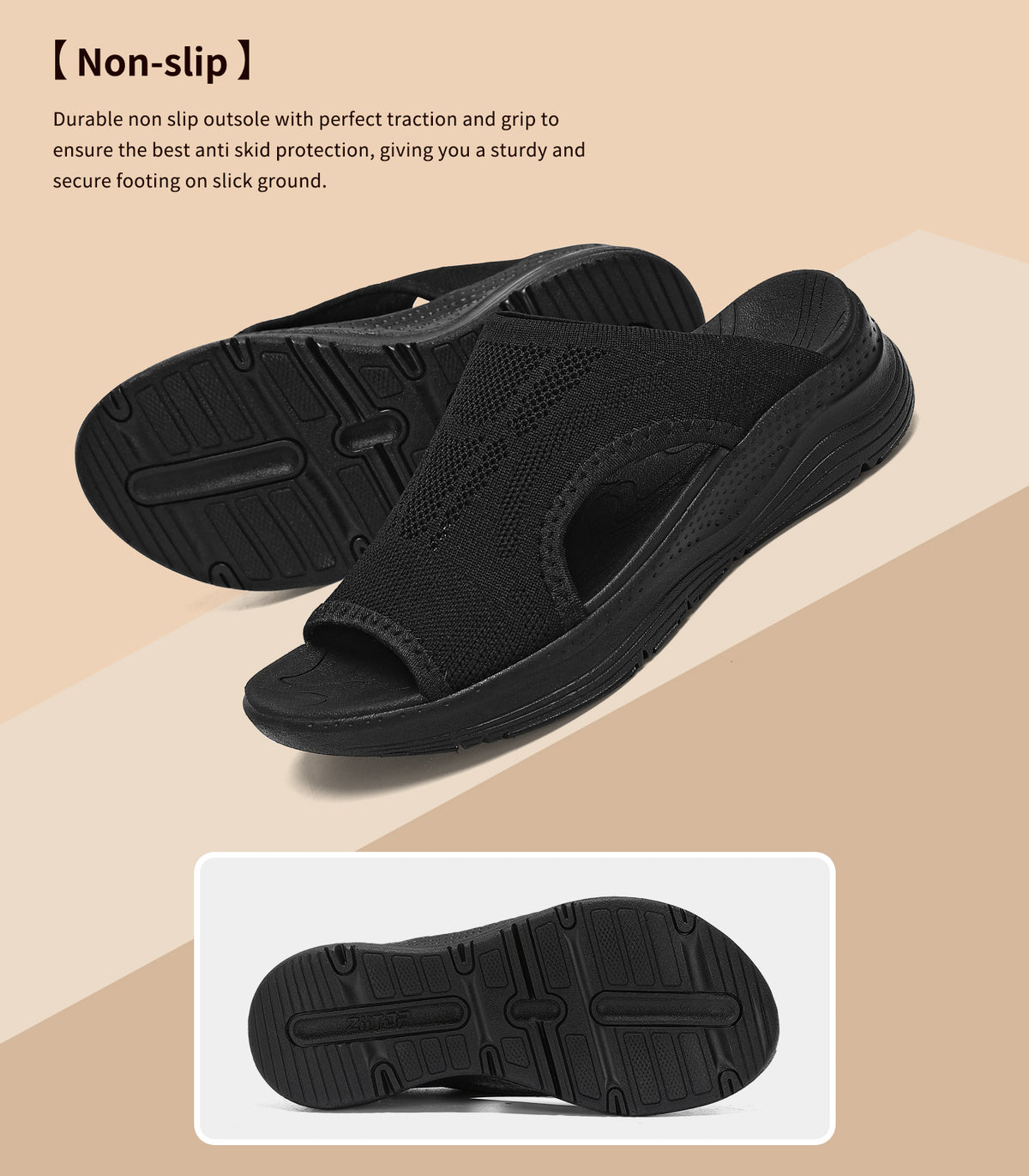 Womens Orthopedic Platform Slides Sandals with Arch Support Ladies Comfortable Walking Open Toe Plantar Fasciitis Slip On for Summer