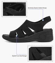 Womens Wedge Sandals Platform Walking Sandals Open Toe Ankle Elastic Strap Casual Comfortable Summer Dressy