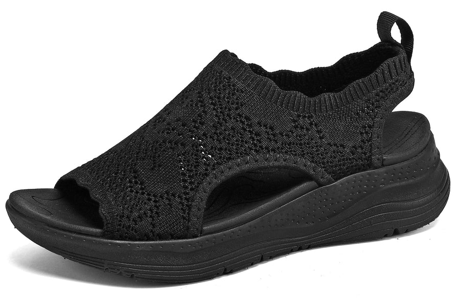 Womens Orthopedic Walking Sandals Arch Support Comfort Slip-On Sport Sandals Open-Toe Athletic Sandals for Plantar Fasciitis Summer Beach Casual