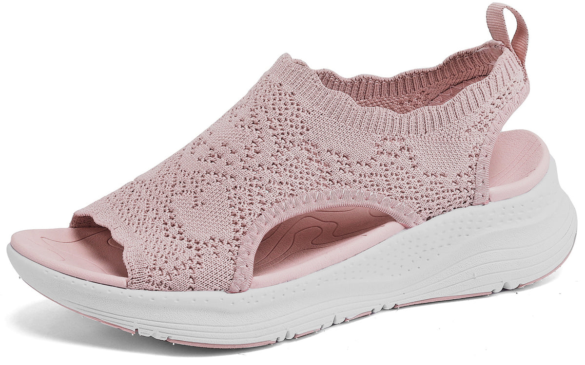 Womens Orthopedic Walking Sandals Arch Support Comfort Slip-On Sport Sandals Open-Toe Athletic Sandals for Plantar Fasciitis Summer Beach Casual