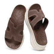 Slides for Women Orthopedic Arch Support Platform Walking Sandals Plantar Fasciitis Breathable Knit H-Strap Open-Toe Slip On Summer Beach Pool Sandals 2''