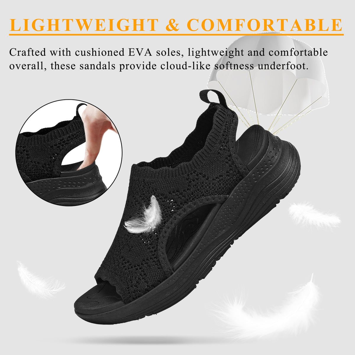 Womens Orthopedic Walking Sandals Arch Support Comfort Slip-On Sport Sandals Open-Toe Athletic Sandals for Plantar Fasciitis Summer Beach Casual