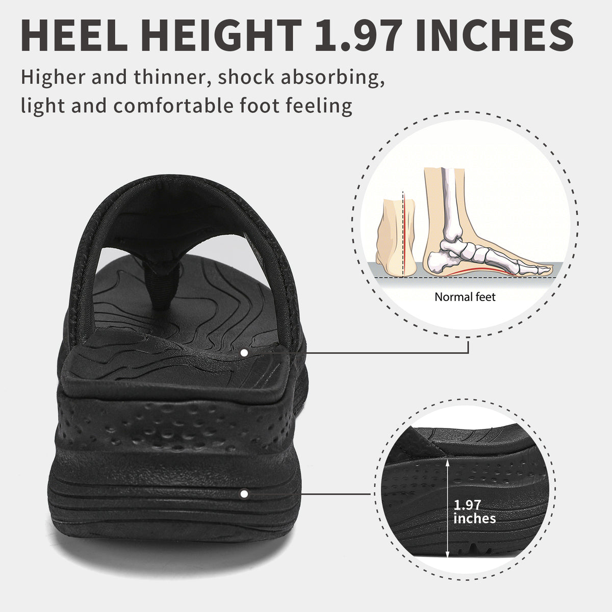 Women's Orthotic Platform Flip Flop with Arch Support Ladies Comfortable Recovery Walking Thong Sandals Slip On Indoor Outdoor for Summer Beach