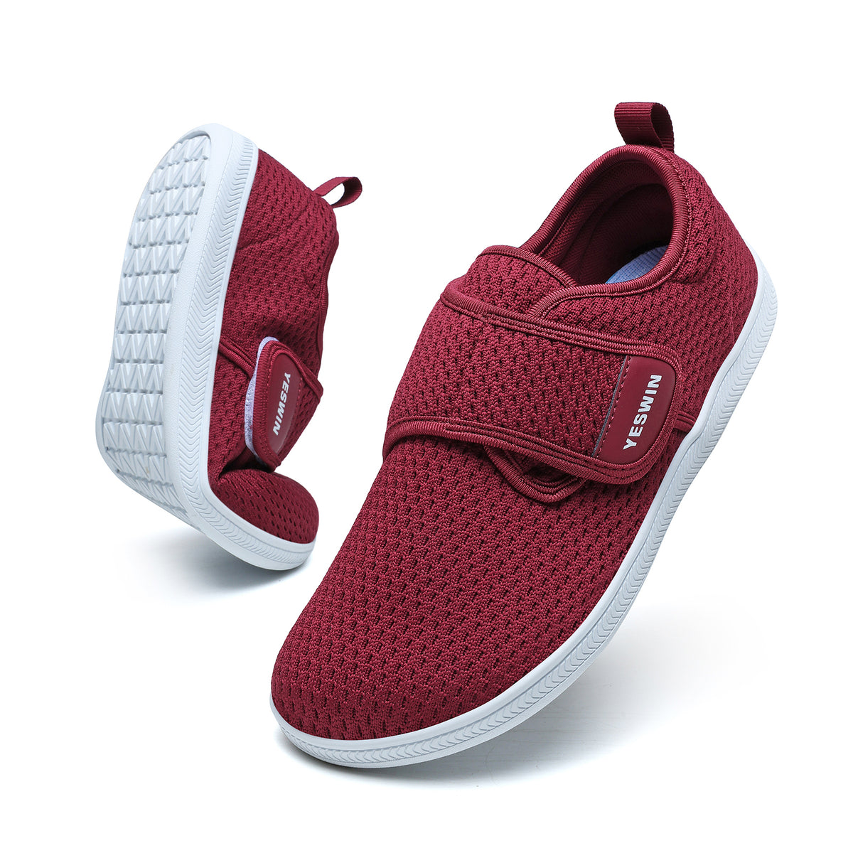Diabetic Walking Shoes for Women Wide Toe Box Non Slip Comfortable Breathable Zero Drop Barefoot Shoe with Adjustable Strap for Neuropathy, Edema, Swollen Feet, Elderly, Pregnancy