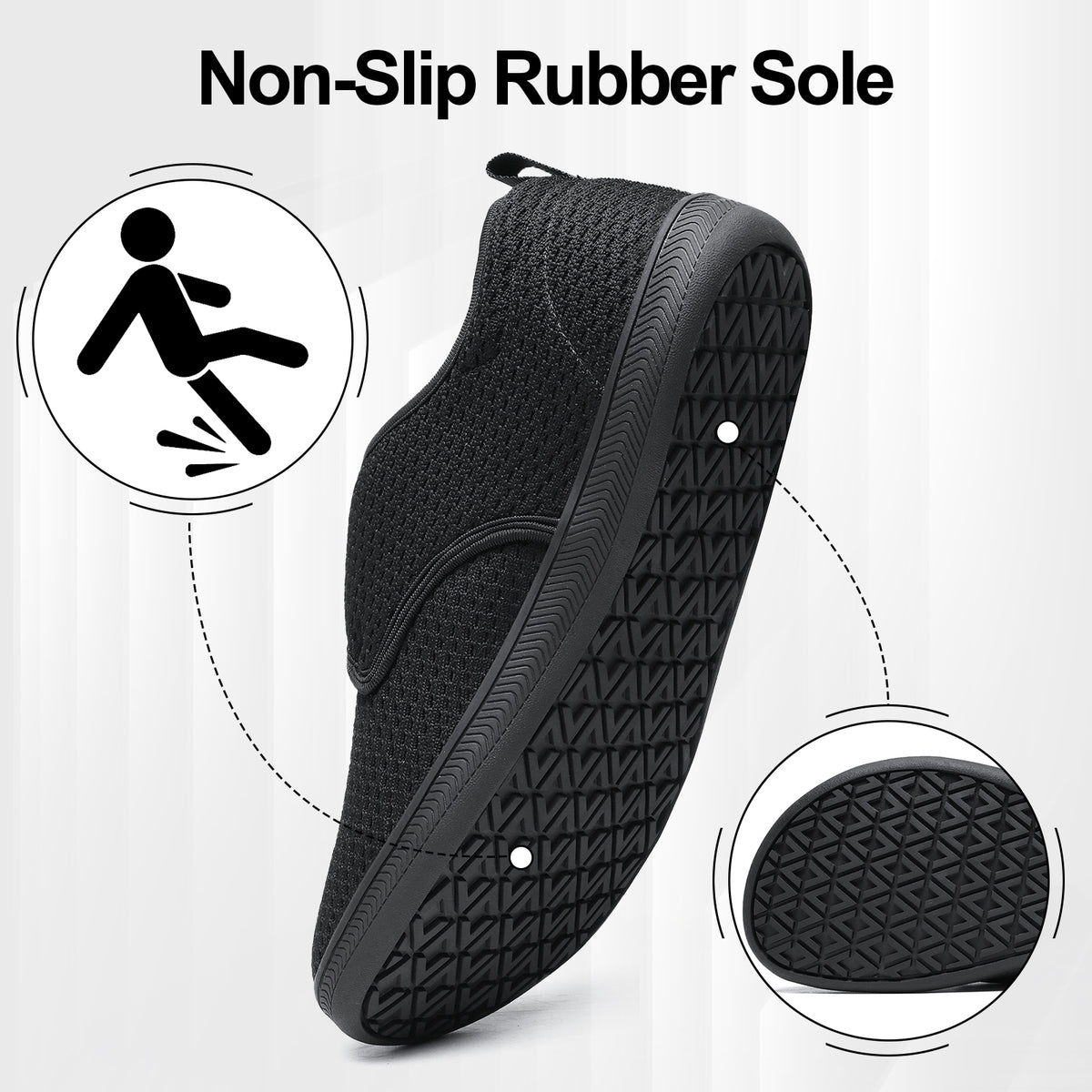 Diabetic Walking Shoes for Women Wide Toe Box Non Slip Comfortable Breathable Zero Drop Barefoot Shoe with Adjustable Strap for Neuropathy, Edema, Swollen Feet, Elderly, Pregnancy