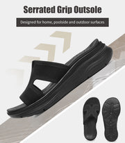 Slides for Women Orthopedic Arch Support Platform Walking Sandals Plantar Fasciitis Breathable Knit H-Strap Open-Toe Slip On Summer Beach Pool Sandals 2''