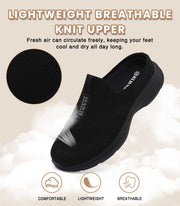 Women's Orthopedic Slip-On Mules Sneakers for Plantar Fasciitis Easy Off Recovery Backless Knit Comfortable Lightweight with Arch Support Walking Shoes for Travel, House & Office