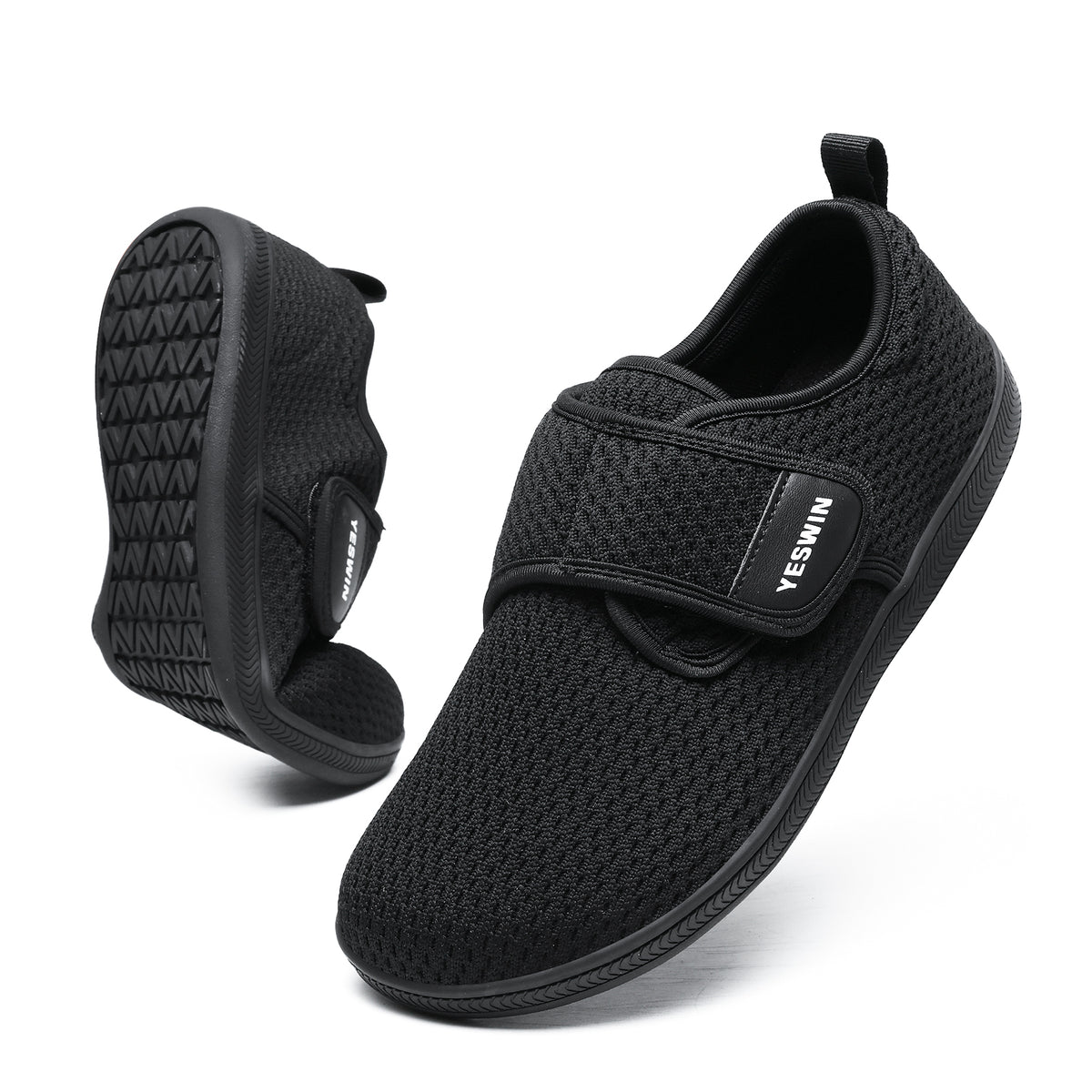 Diabetic Walking Shoes for Women Wide Toe Box Non Slip Comfortable Breathable Zero Drop Barefoot Shoe with Adjustable Strap for Neuropathy, Edema, Swollen Feet, Elderly, Pregnancy