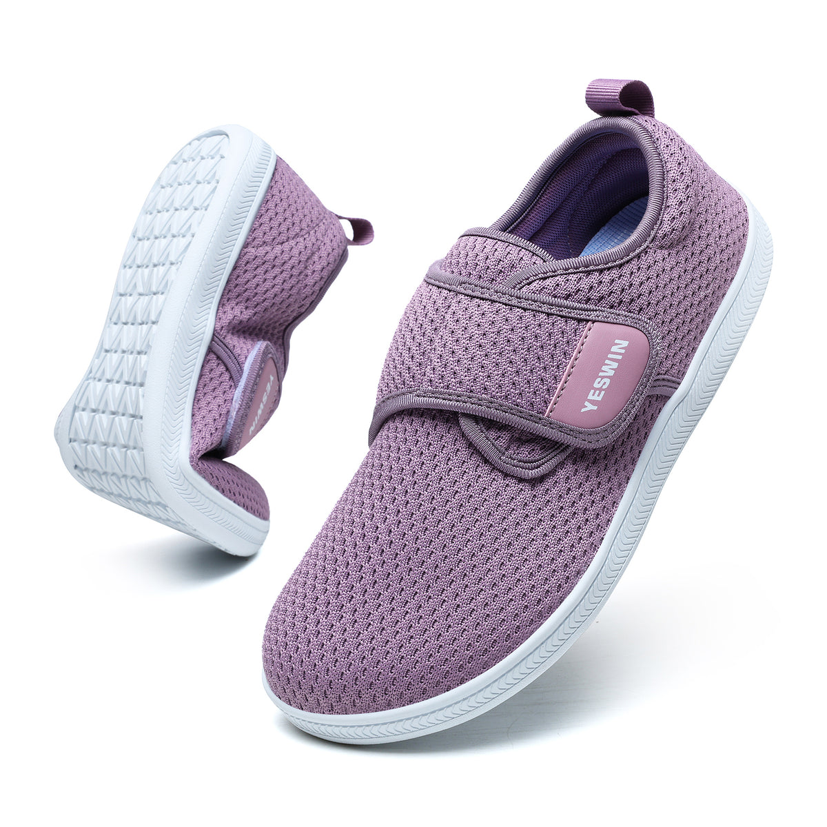 Diabetic Walking Shoes for Women Wide Toe Box Non Slip Comfortable Breathable Zero Drop Barefoot Shoe with Adjustable Strap for Neuropathy, Edema, Swollen Feet, Elderly, Pregnancy